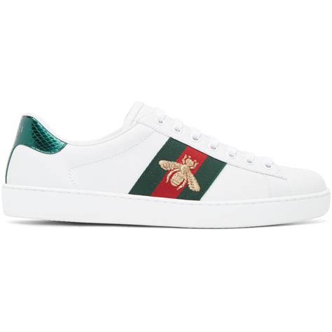 gucci new ace sneakers white bee|Gucci ace bee sneakers men's.